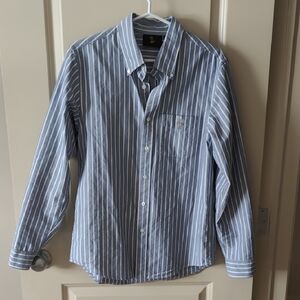 OVO Blue and White Striped Button-Down Shirt